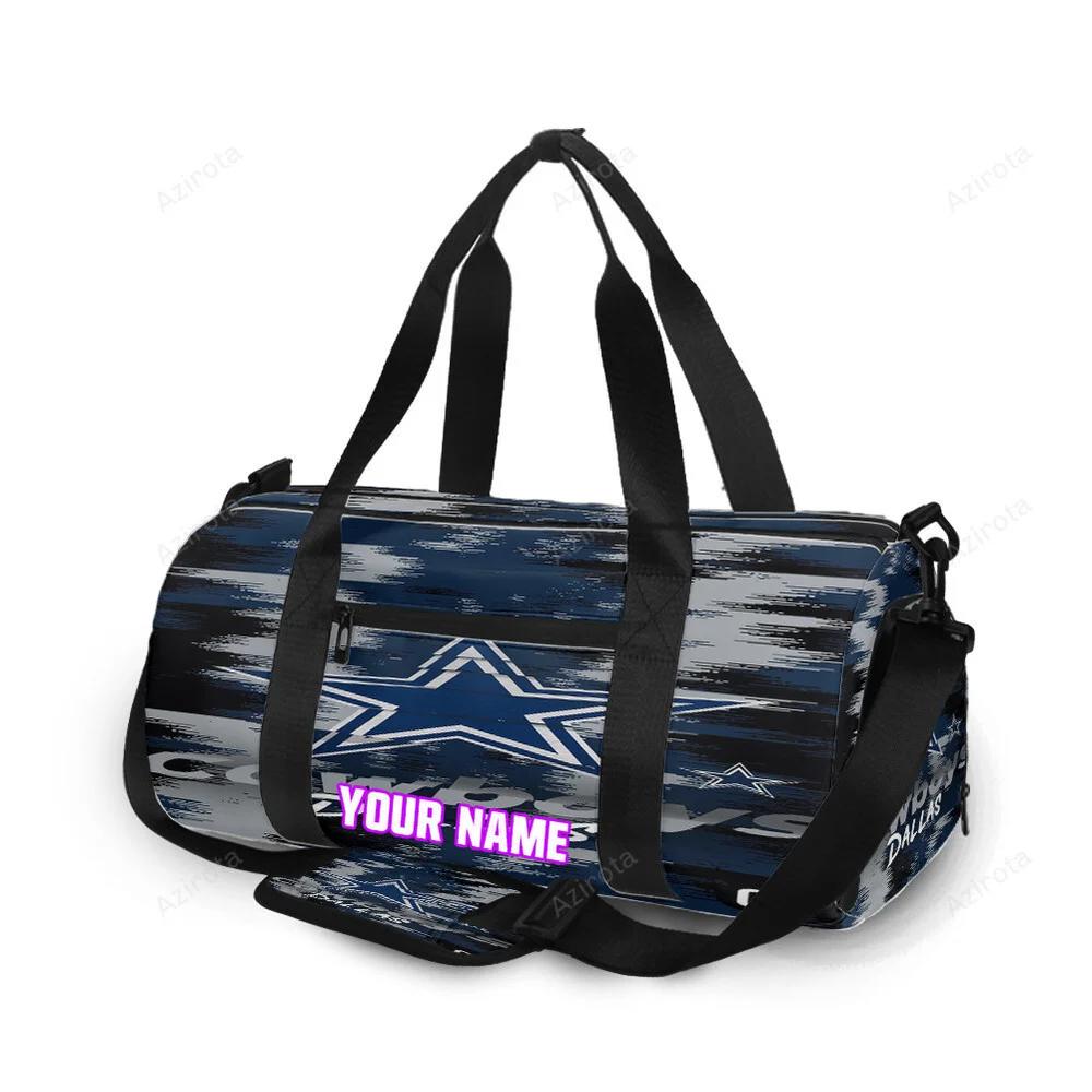 Dallas cowboys zigzag star personalized name travel bag gym bag 1077 Travel Bag