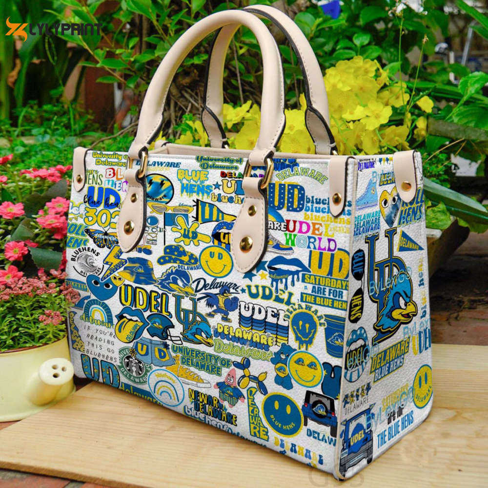 Delaware blue hens 1 leather handbag gift for women 4498 Women Leather Hand Bag
