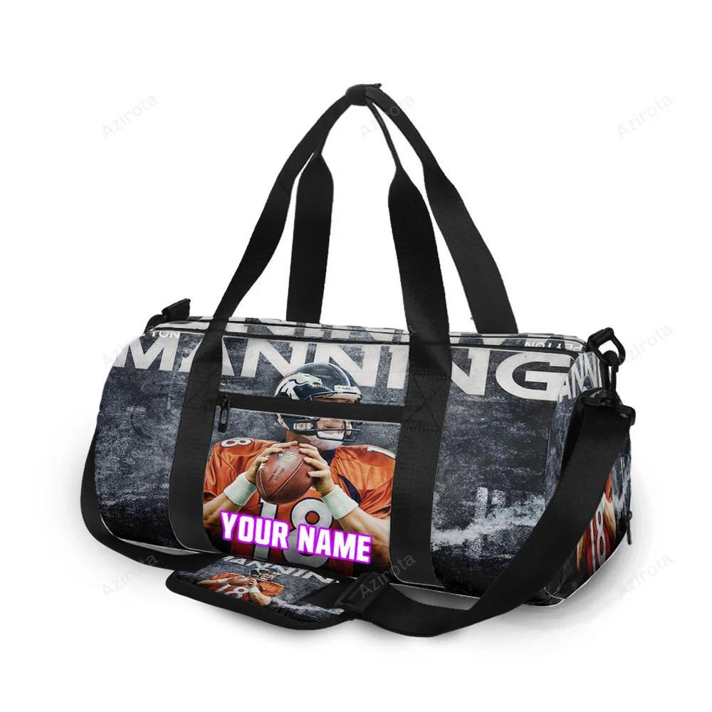 Denver broncos 18 peyton manning v47 personalized name travel bag gym bag 766 Travel Bag