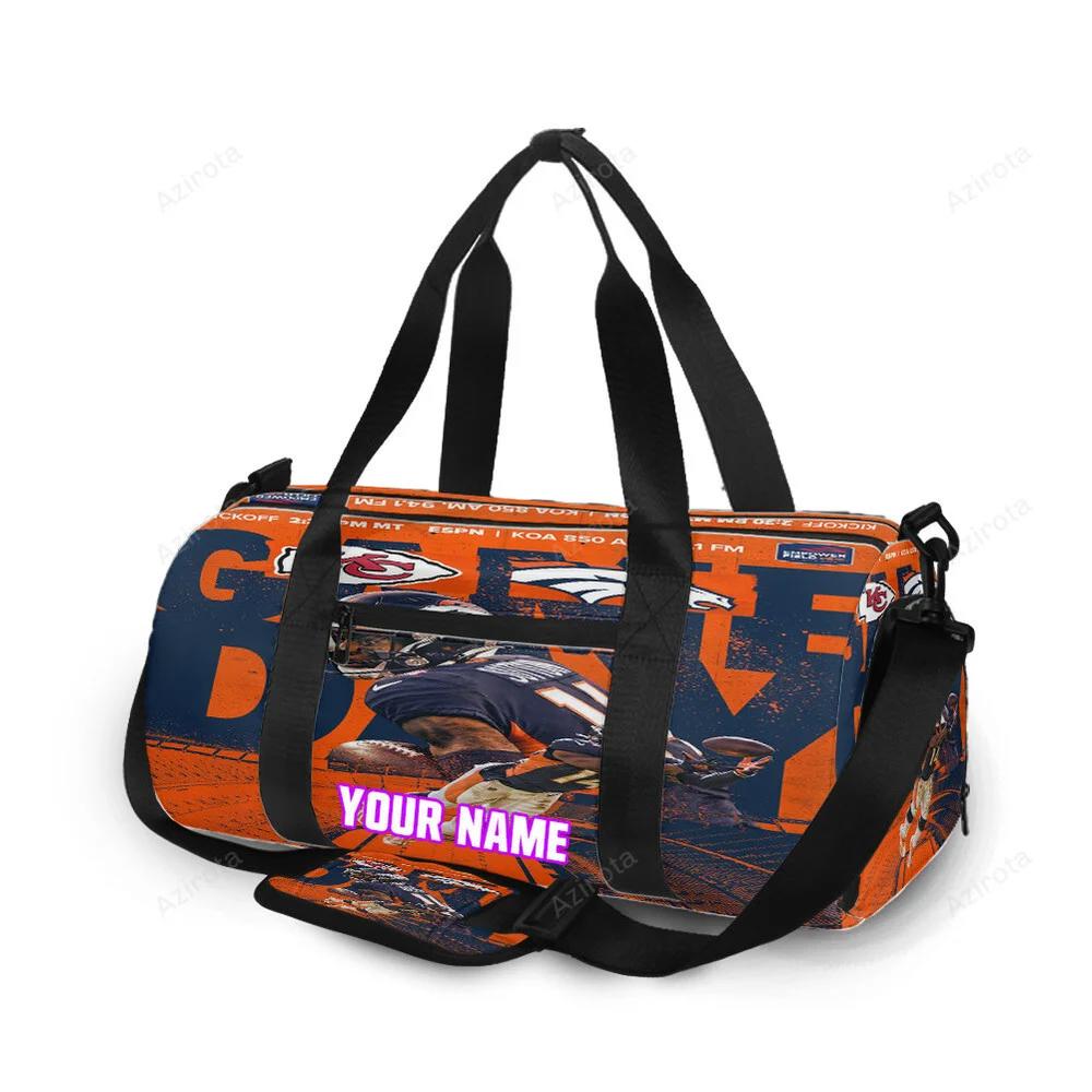 Denver broncos courtland sutton personalized name travel bag gym bag 1345 Travel Bag