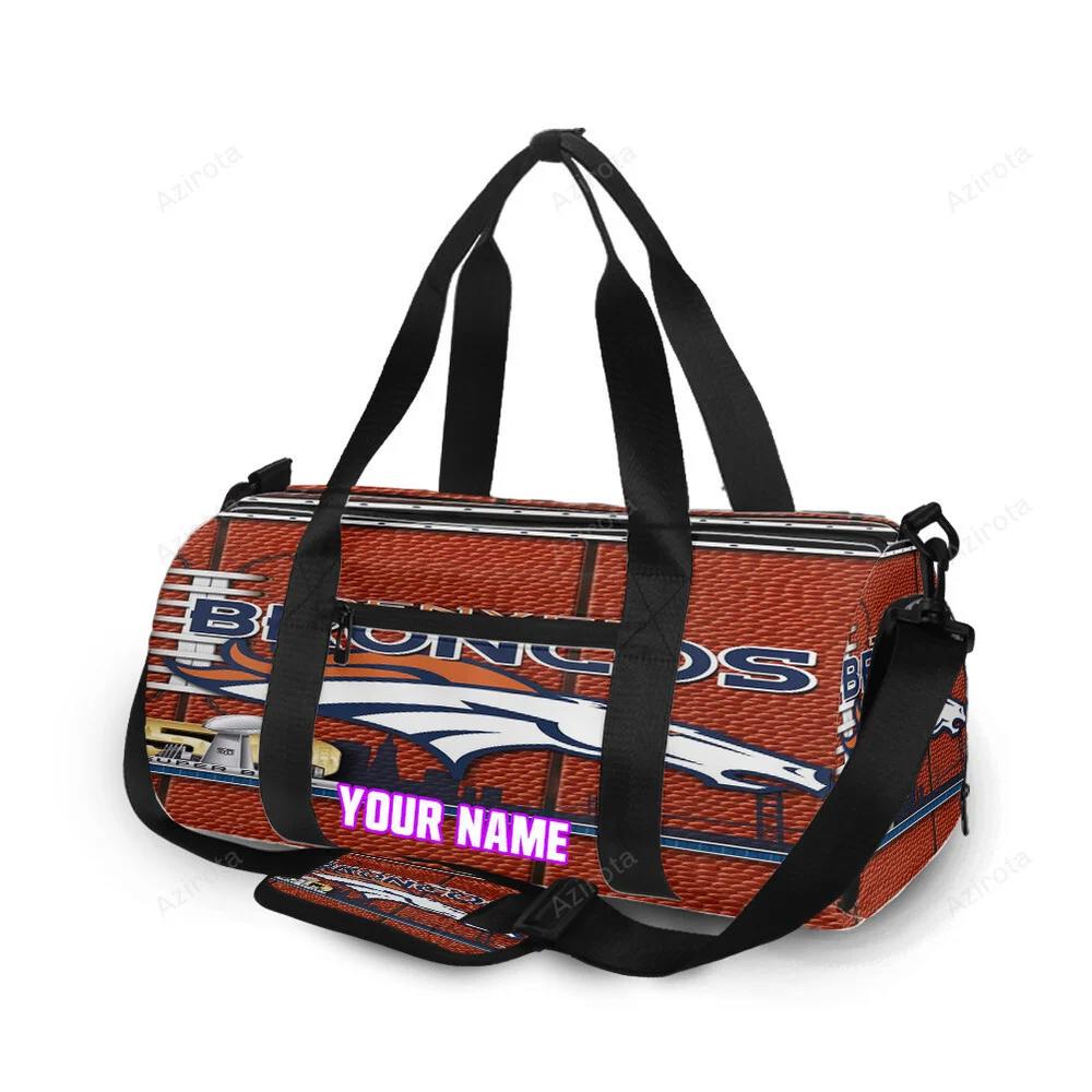 Denver broncos emblem v24 personalized name travel bag gym bag 552 Travel Bag