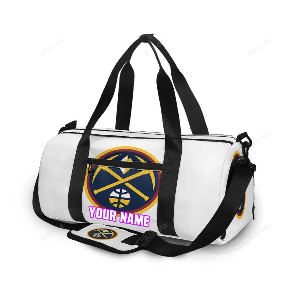 Denver nuggets white personalized name travel bag gym bag 360 Travel Bag