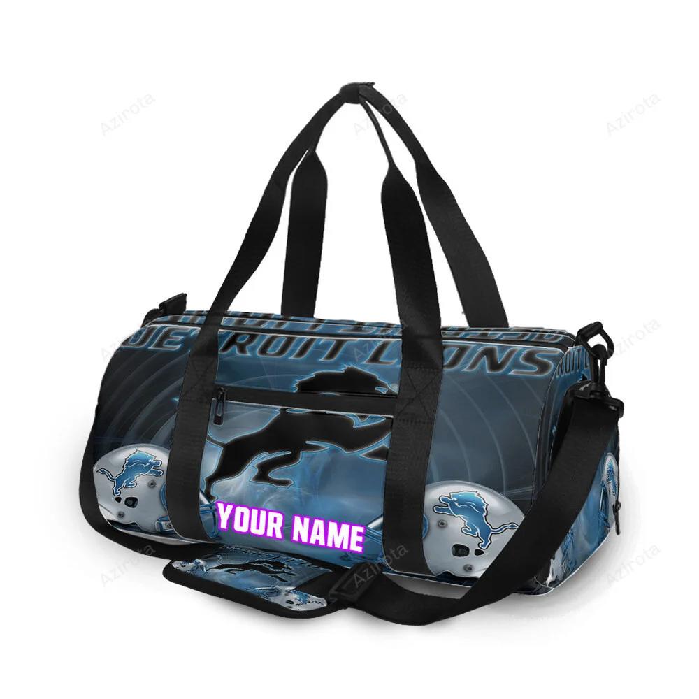 Detroit lions emblem helmet v6 personalized name travel bag gym bag 243 Travel Bag