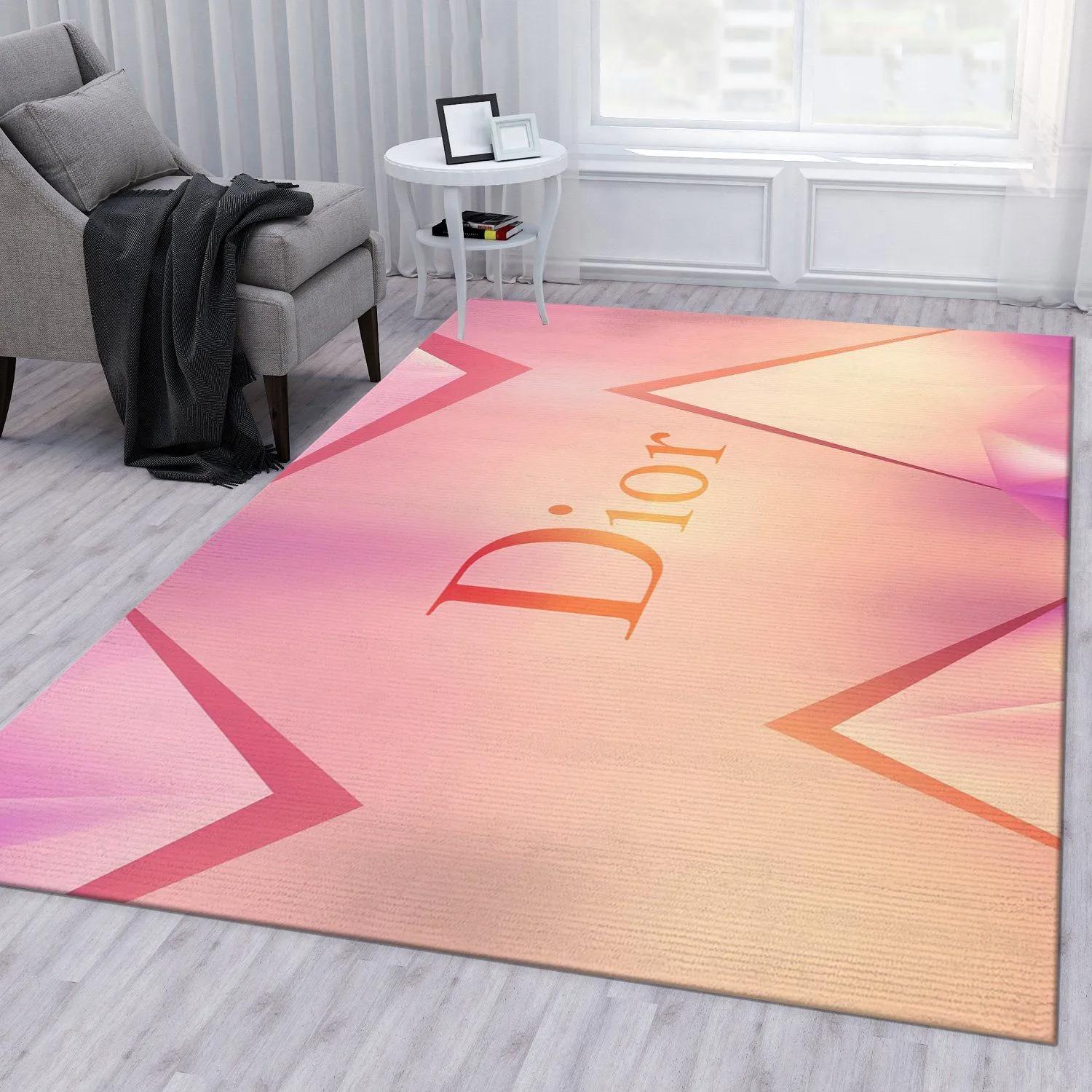 Dior logo type 186. Upgrade Your Living Room with Luxury Home Decor: Area Carpets, Floor Decor, Door Mats, and Hot Gift Items with style a High-End Fashion Brand Rectangle Rug