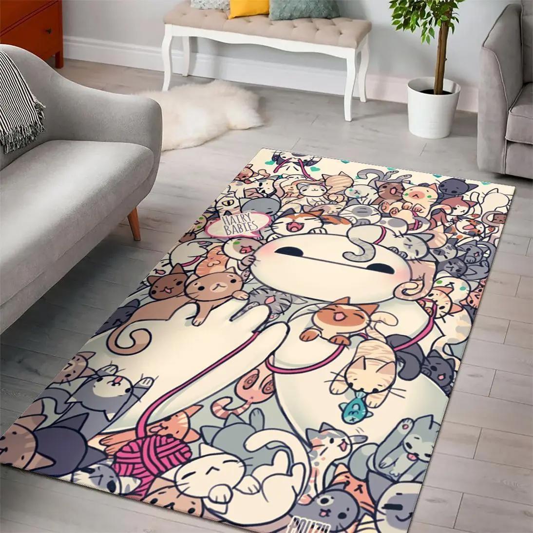 Disney baymax art illustration area rug living room rug home decor Rectangle Rug