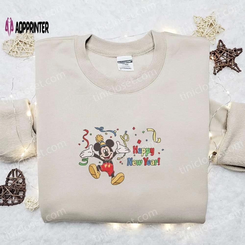 Disney characters merry christmas sweatshirt: mickey happy new year cartoon & movie embroidered shirt – best gift ideas Embroidered Shirt