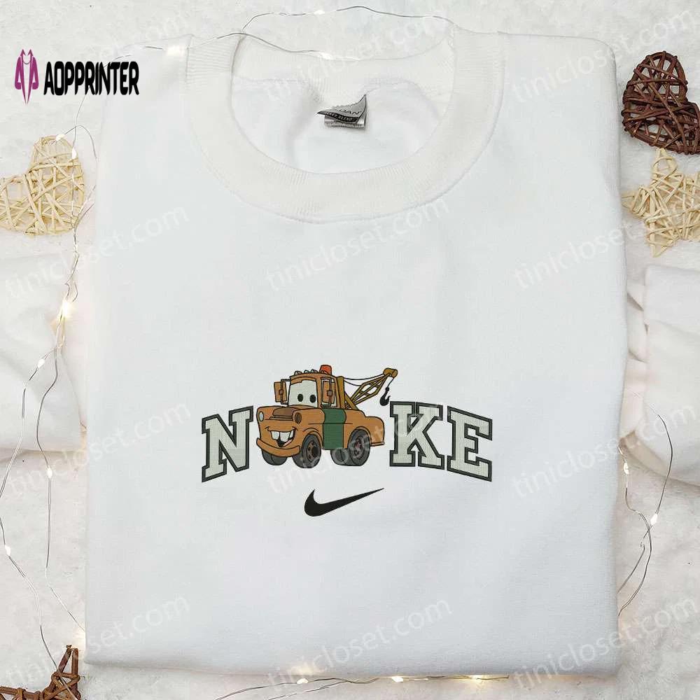 Disney pixar cars tow mater x nike embroidered sweatshirt & t-shirt: nike inspired hoodie Embroidered Shirt