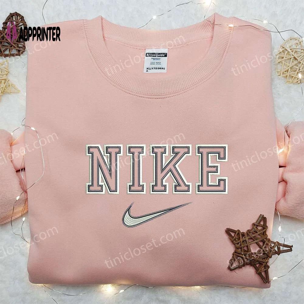 Double outline x nike embroidered shirt – perfect gift for son custom design Embroidered Shirt