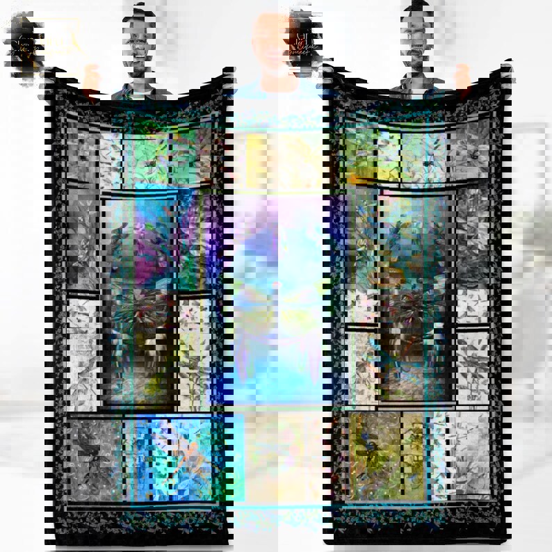 Dragonfly 3d fleece blanket, mink sherpa blanket, dragonfly blanket, dragonfly lover gift, dragonfly collection Quilt Blanket