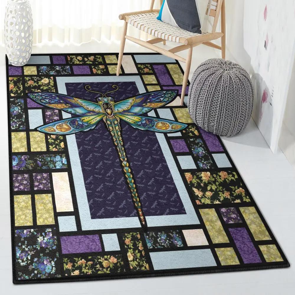 Dragonfly modern area rugs, dragonfly rug Rectangle Rug