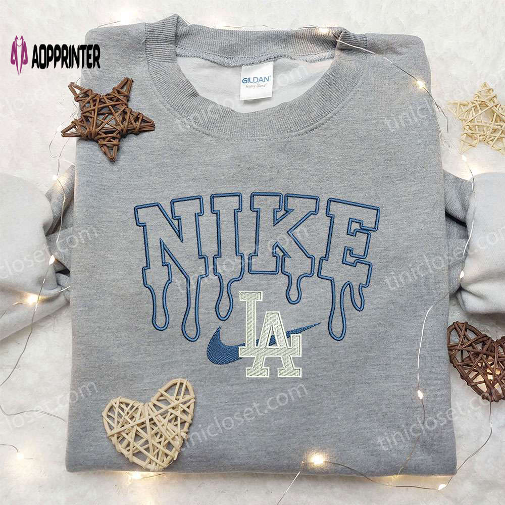Drip la x nike embroidered shirt: custom gift for son stylish and unique nike shirt Embroidered Shirt