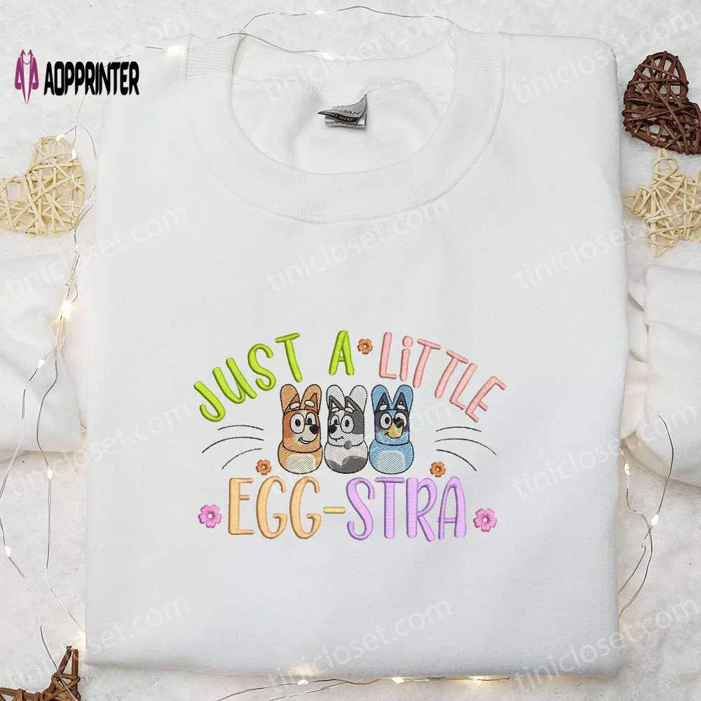 Easter bluey characters embroidered shirt & cartoon hoodie – perfect thanksgiving day gift idea Embroidered Shirt
