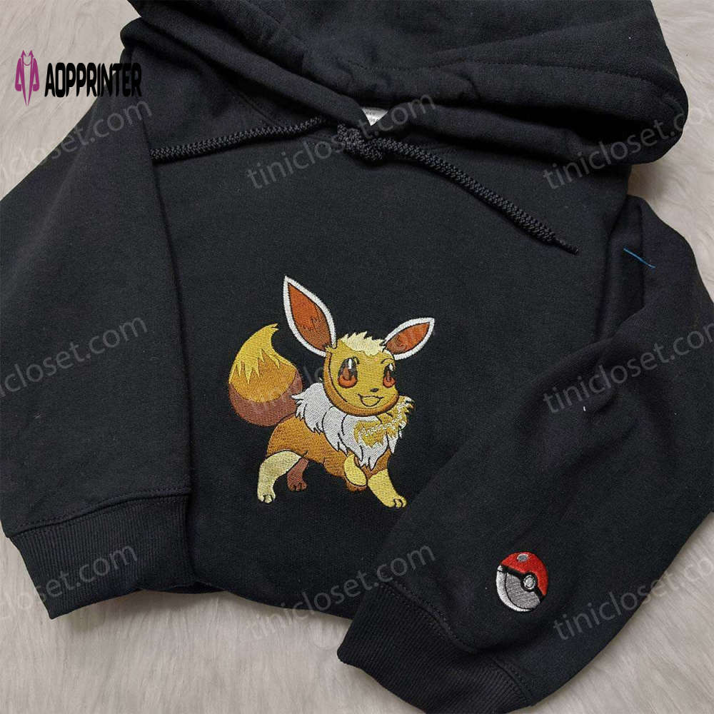 Eevee pokemon embroidered shirt – best anime fan gift for pokemon lovers Embroidered Shirt