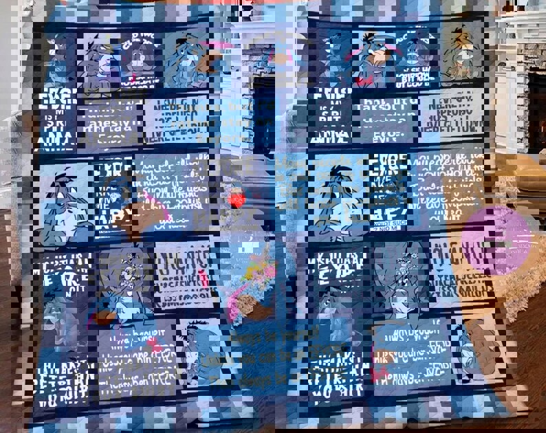 Eeyore blanket, winnie the pooh fleece blanket, movie couch sofa blanket, eeyore birthday gifts,eeyore christmas gift for kids Quilt Blanket