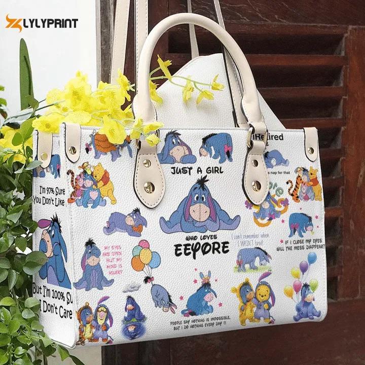 Eeyore winnie the pooh lover leather hand bag gift for women’s day – perfect women s day gift g95 224 Women Leather Hand Bag