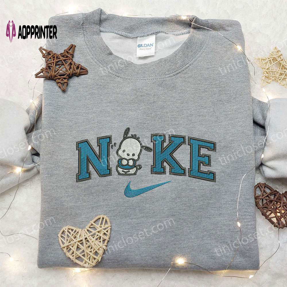 Exclusive pochacco x nike embroidered sweatshirt & hello kitty cartoon shirt nike inspired designs Embroidered Shirt