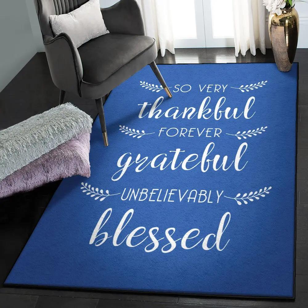 Family generations non shedding area rug, so very thankful forever grateful unbelievably blessed family gs cl rug Rectangle Rug