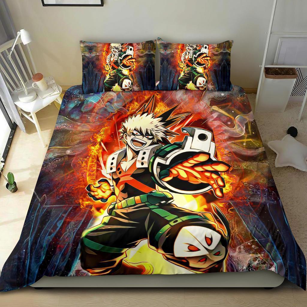 Fandomgift blazing bakugo bedding set duvet cover pillowcase Bedding Sets