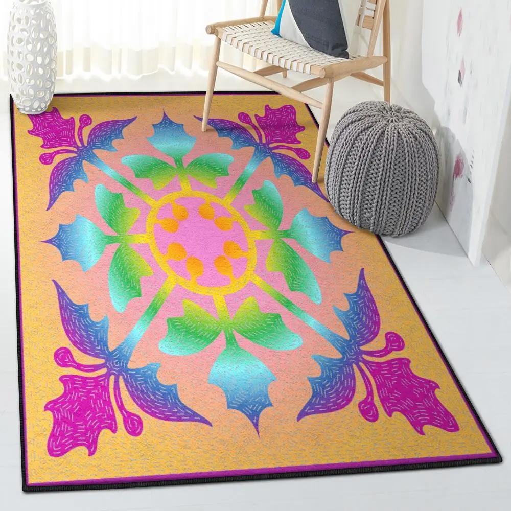 Floral cool rugs, hawaiian flower rug Rectangle Rug