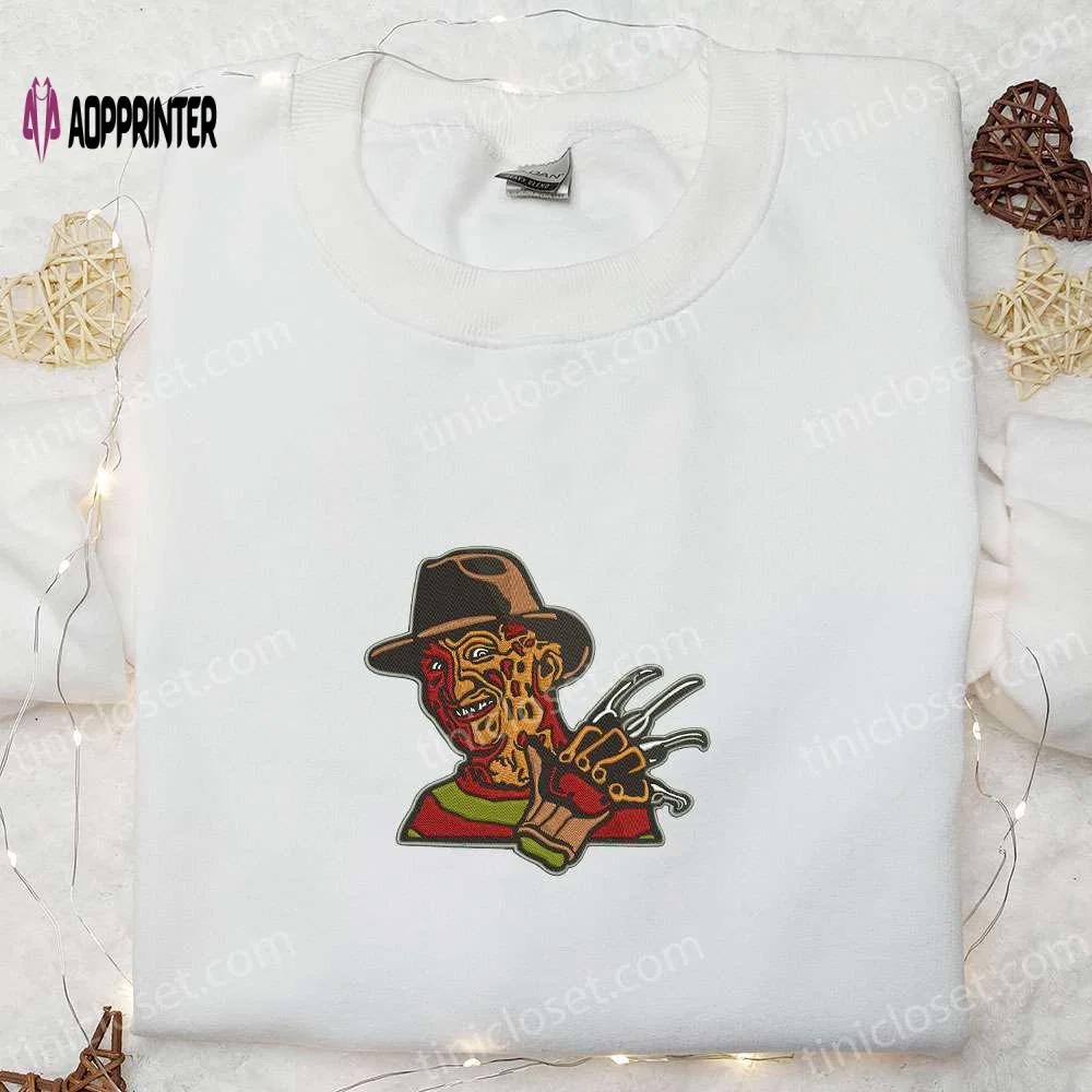 Freddy krueger embroidered sweatshirt: horror movie hoodie best halloween gift ideas Embroidered Shirt
