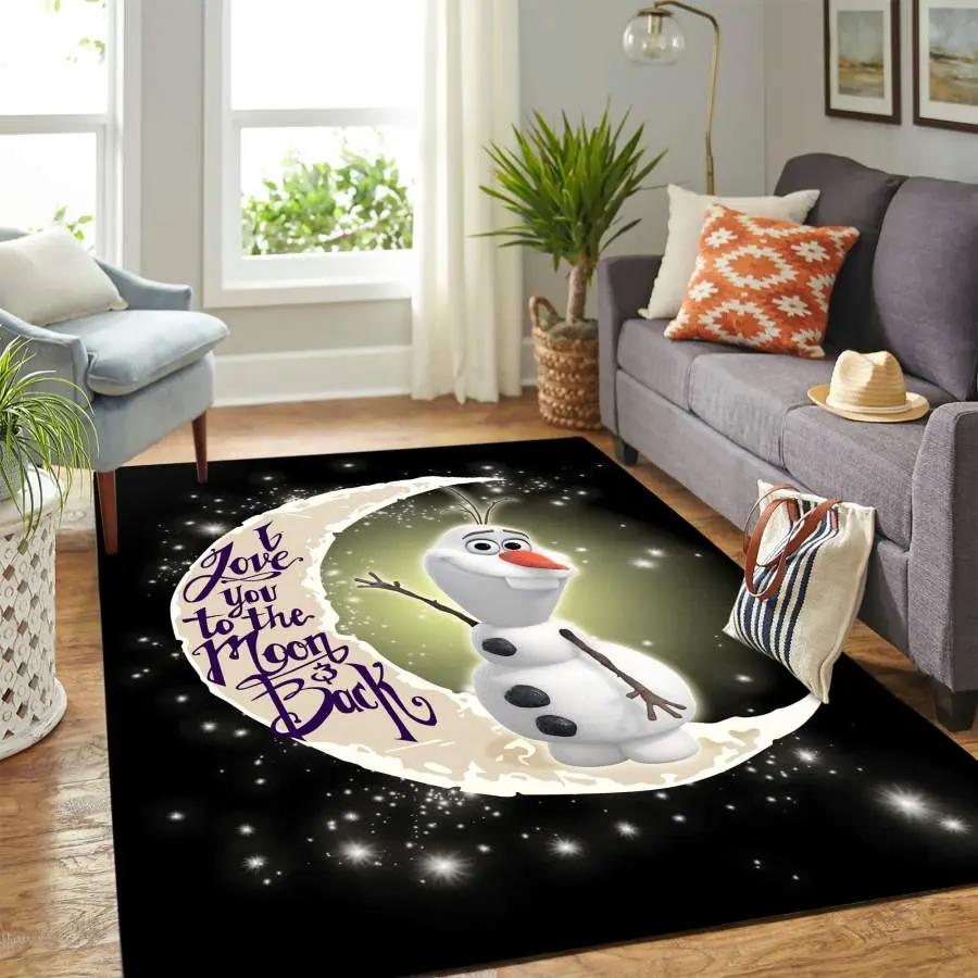 Frozen olaf snowman disney character carpet floor area rug living room rug home decorhome decorbedroom living room decor Rectangle Rug