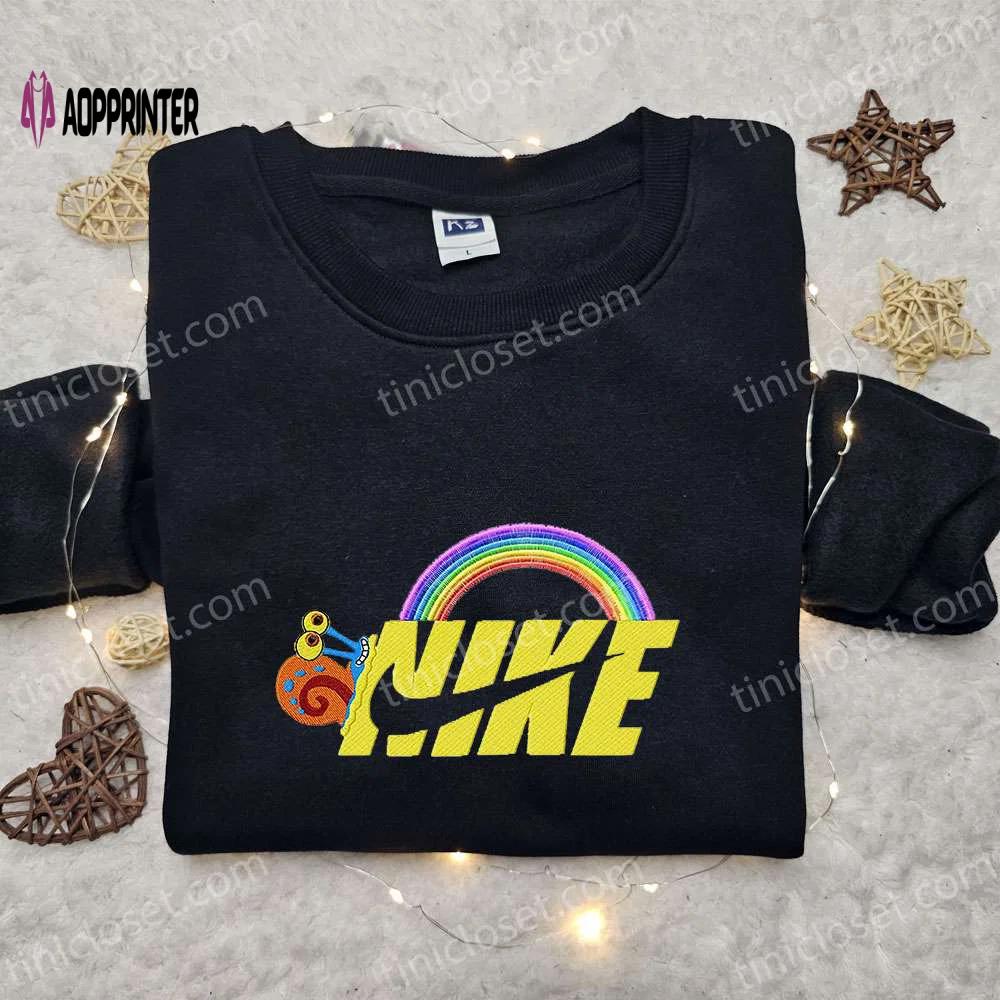 Gary x nike cartoon embroidered sweatshirt & spongebob squarepants shirt – best family birthday gift ideas Embroidered Shirt