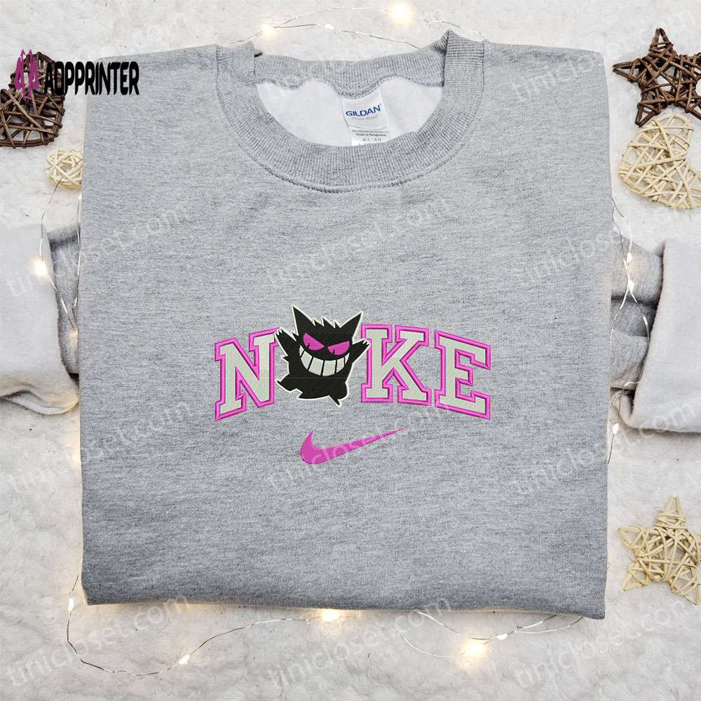 Gengar x nike embroidered shirt pokemon & nike inspired apparel Embroidered Shirt