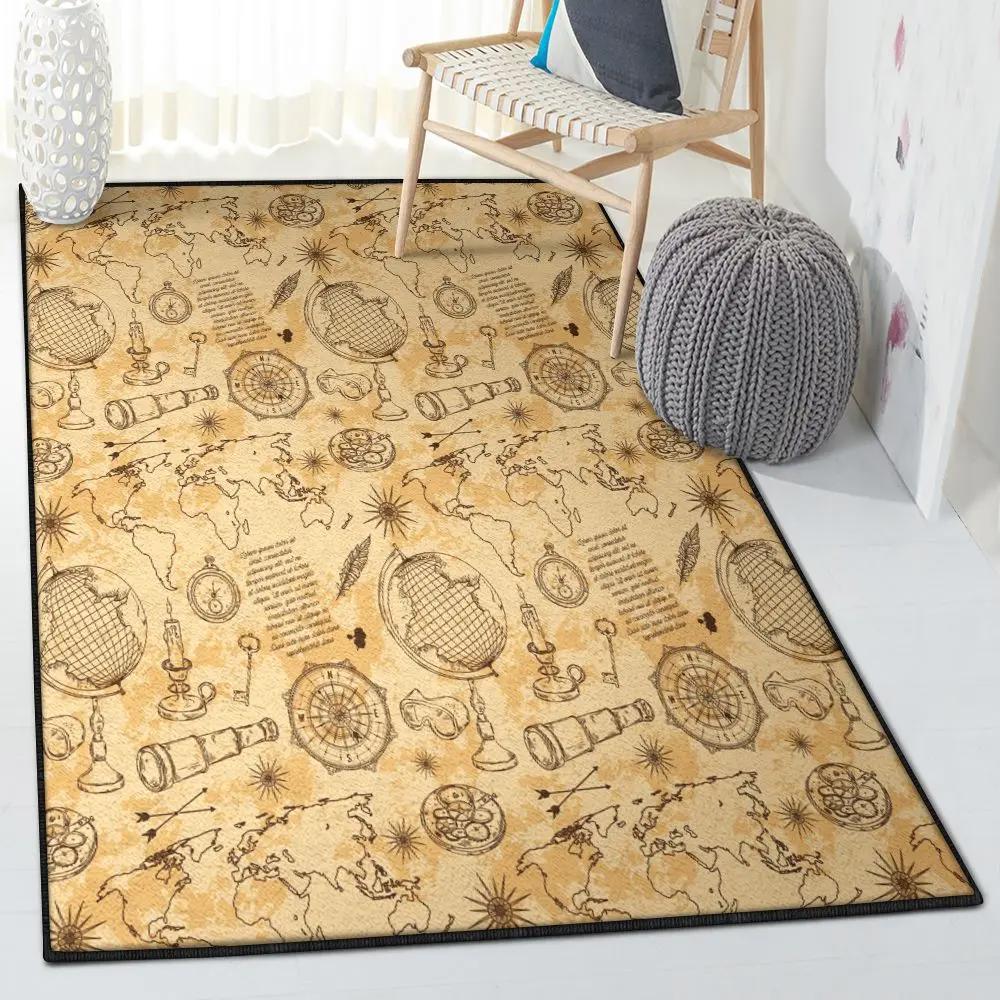 Geography washable area rugs, world map rug Rectangle Rug
