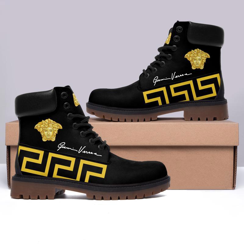 Gianni versace black timberland boots form timboots shoes hot 2023 gifts for men women Timboots Shoes