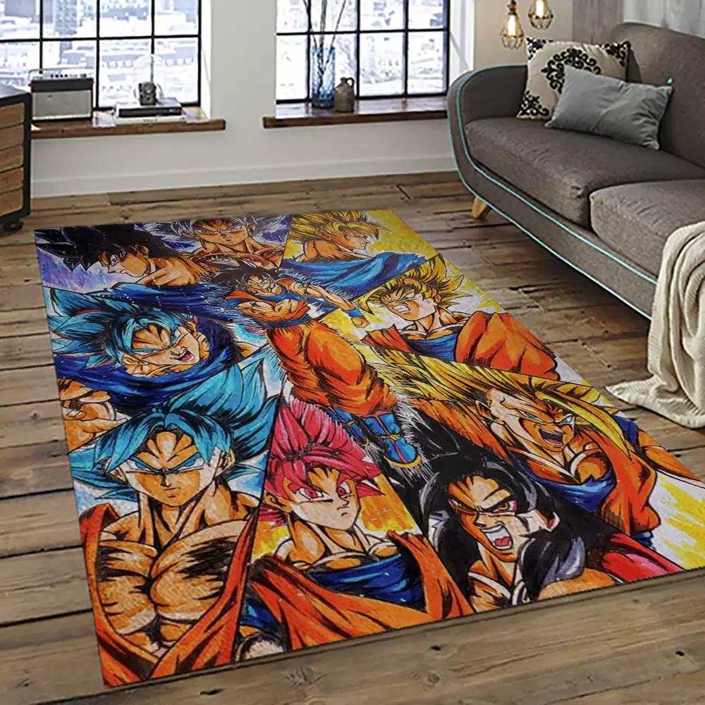 Goku characters cartoon movie carpet rectangle area rug for living room bedroom decor gku49 Rectangle Rug