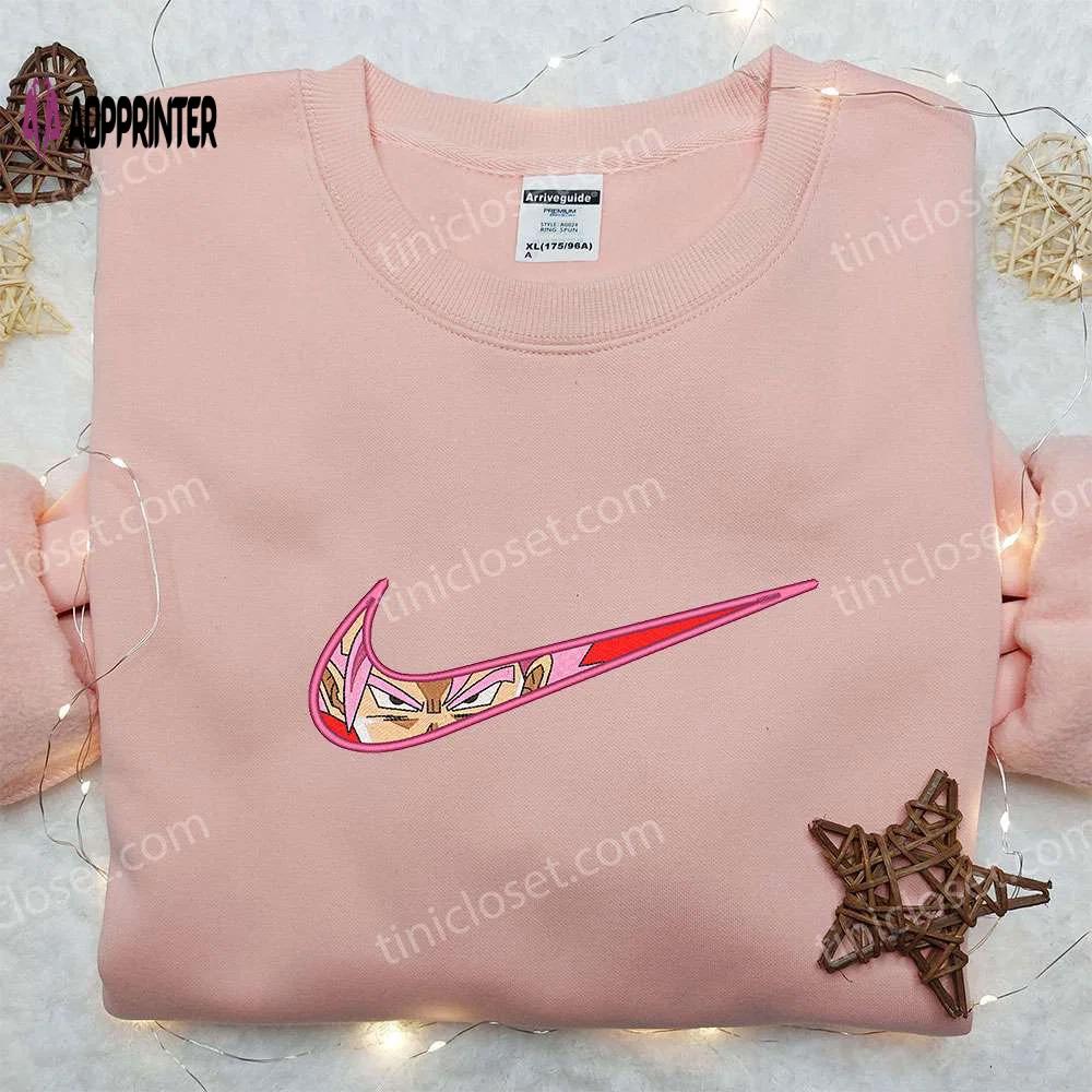 Goku super saiyan rose x nike swoosh embroidered sweatshirt – dragon ball & nike inspired shirt Embroidered Shirt