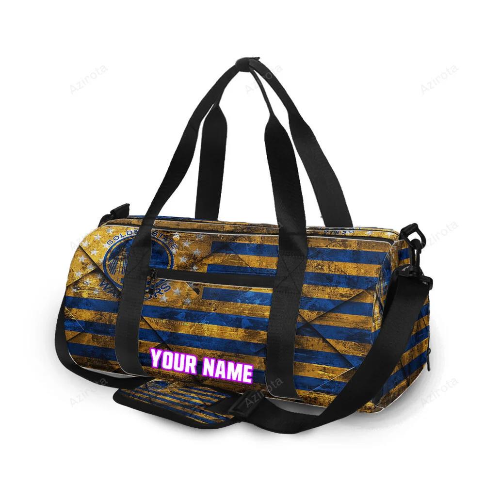 Golden state warriors emblem flag texture2 personalized name travel bag gym bag 863 Travel Bag