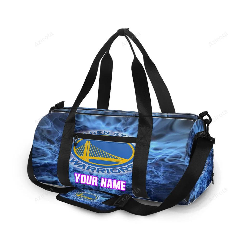 Golden state warriors emblem texture smoke personalized name travel bag gym bag 1871 Travel Bag