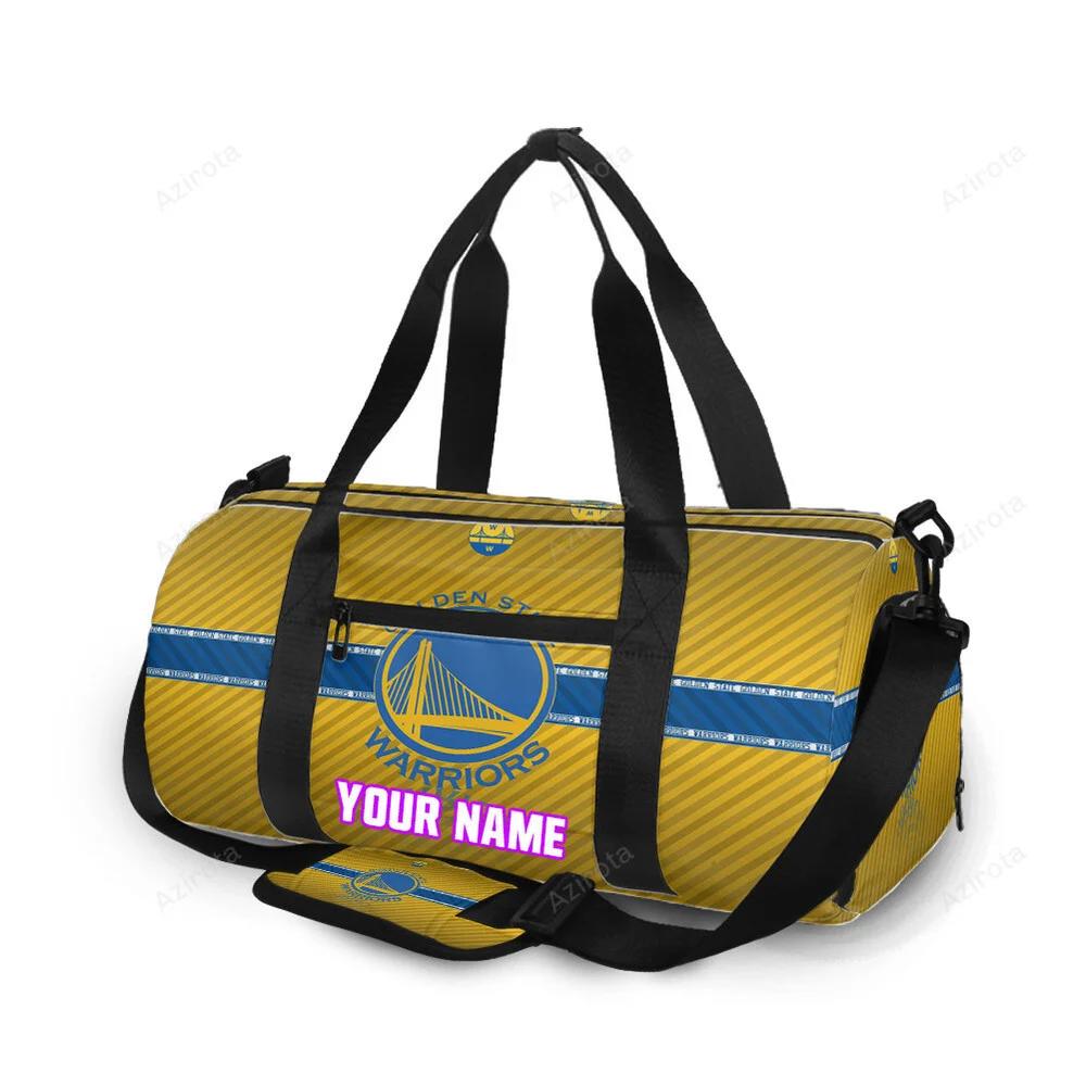 Golden state warriors emblem texture stripe personalized name travel bag gym bag 1975 Travel Bag