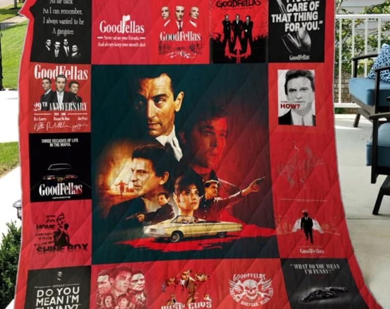 Goodfellas fleece blanket, mink sherpa blanket, goodfellas movie blanket, ghostface blanket Quilt Blanket