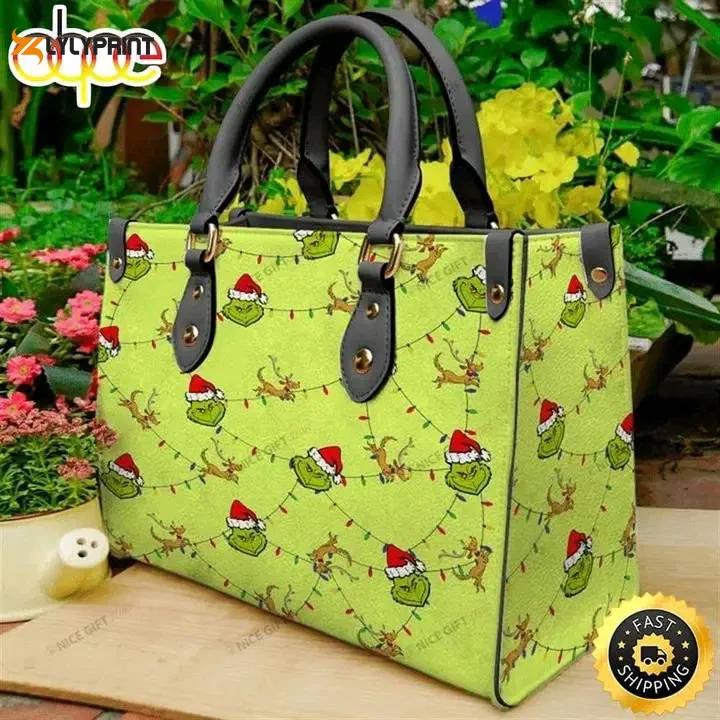 Grinch christmas new leather handbag 2662 Women Leather Hand Bag