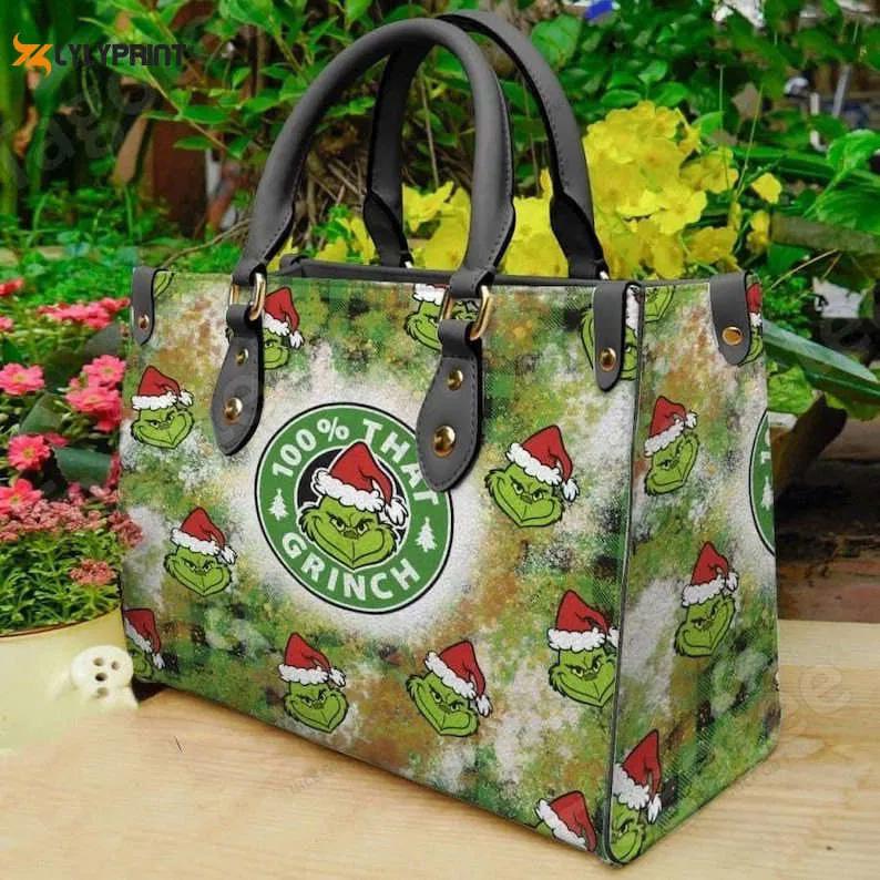 Grinch love leather handbag 2614 Women Leather Hand Bag