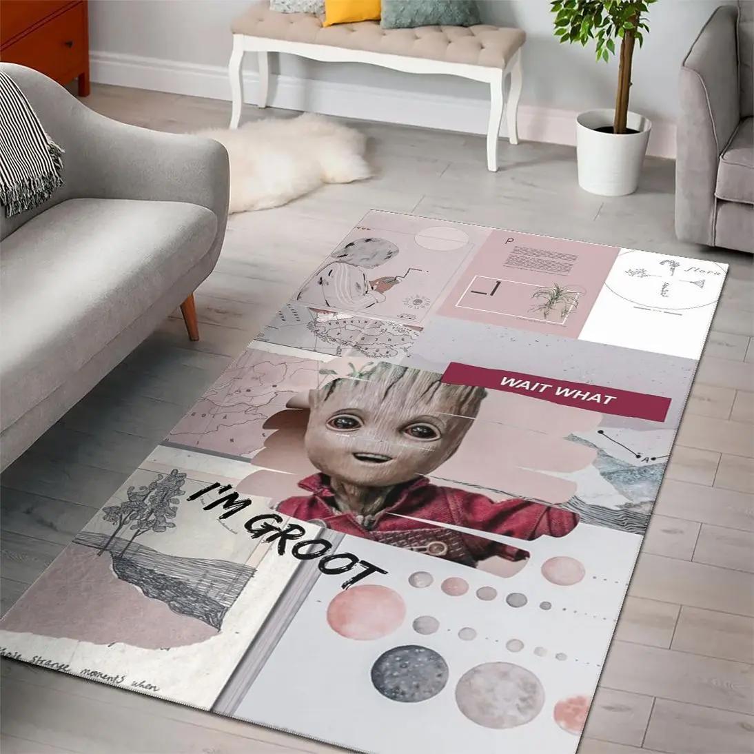 Groot guardians of the galaxy marvel movies area rugs living room carpet rug regtangle carpet floor decor home decor Rectangle Rug