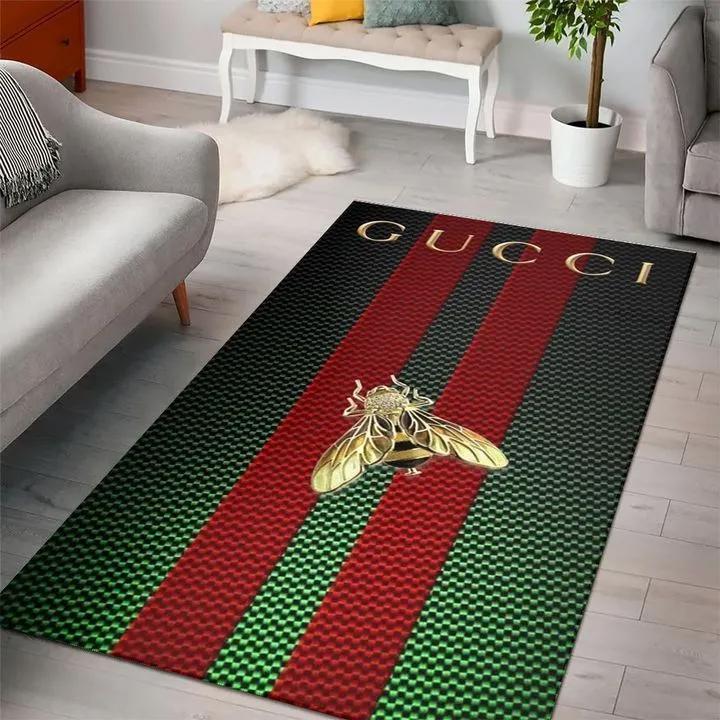 Gucci bee logo type 1052. Upgrade Your Living Room with Luxury Home Decor: Area Carpets, Floor Decor, Door Mats, and Hot Gift Items with style a High-End Fashion Brand Rectangle Rug