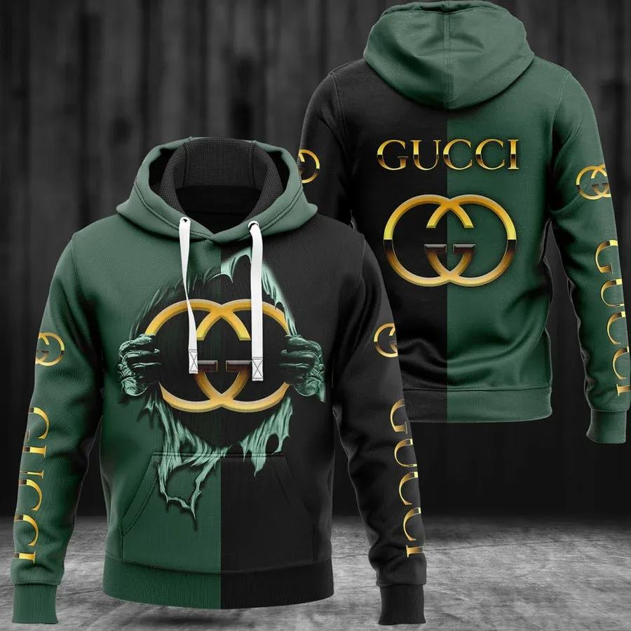 Gucci black unisex hoodie for men women luxury brand clothing clothes outfit Hoodie 3D