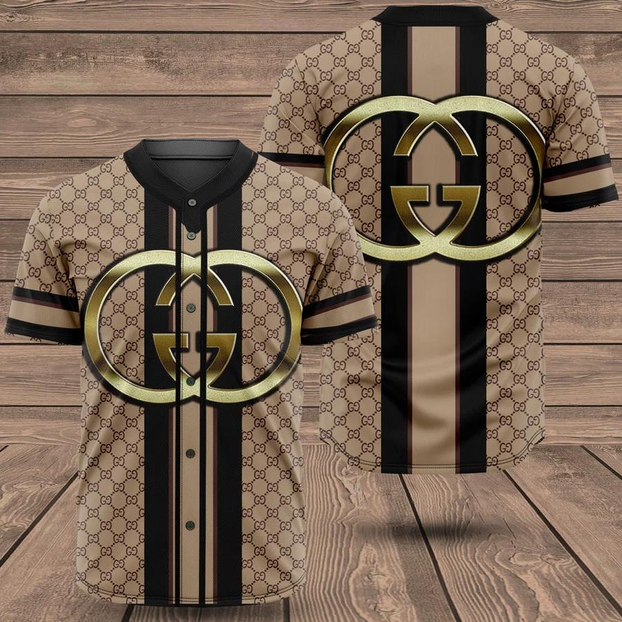 Gucci brown baseball jersey shirt luxury clothing clothes sport for men women hot 2023 Baseball Jersey Shirt