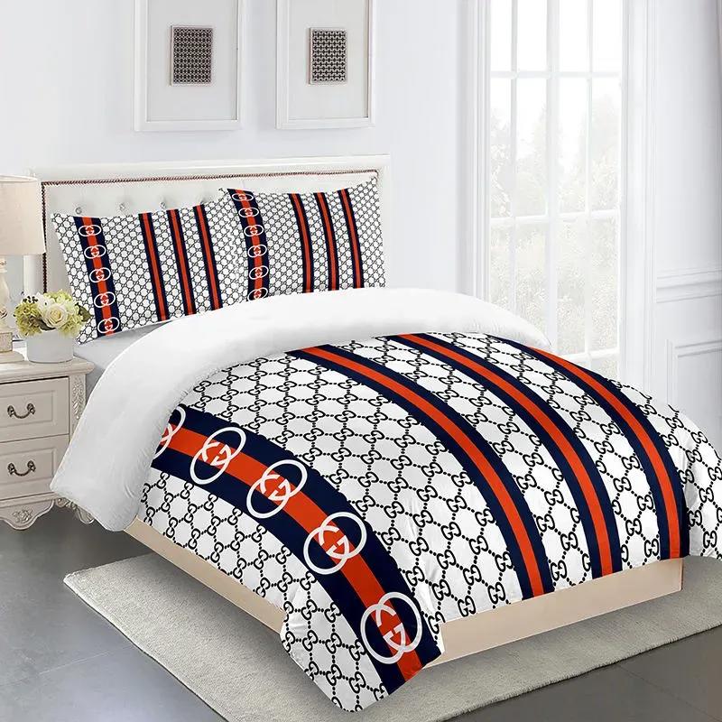 Gucci fashion logo limited luxury brand bedding set home decorations 37 Bedding Sets