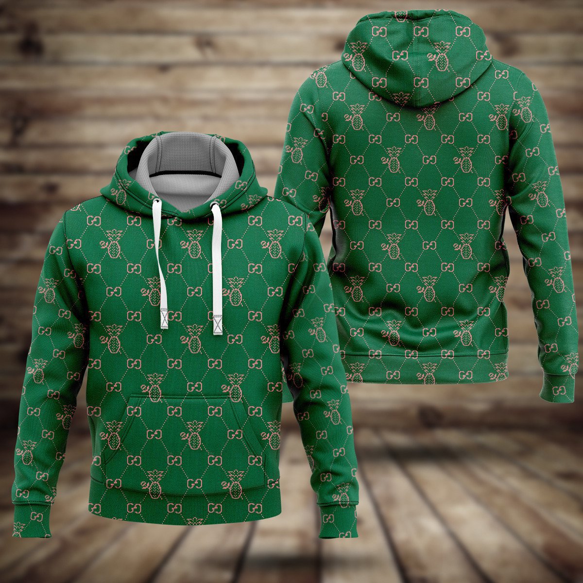 Gucci green fashion luxury brand hoodie for men women Hoodie 3D