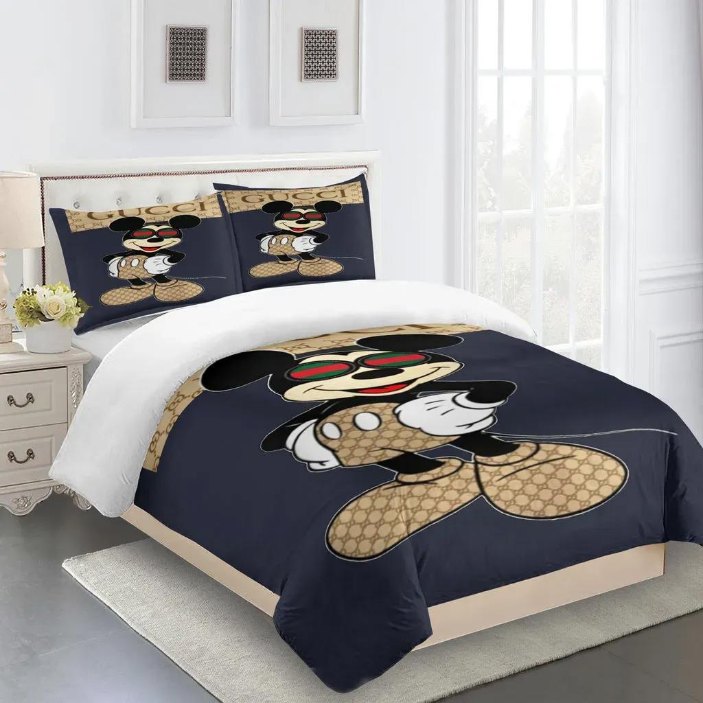 Gucci mickey logo type 840 Bedding Sets blankets hyperbeast Bedroom home decor duvet luxury ideas sheets bedclothes bed linen premium fashion brand covers bedspread