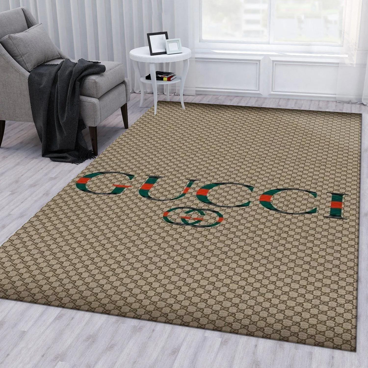 Gucci monogram logo type 964. Upgrade Your Living Room with Luxury Home Decor: Area Carpets, Floor Decor, Door Mats, and Hot Gift Items with style a High-End Fashion Brand Rectangle Rug