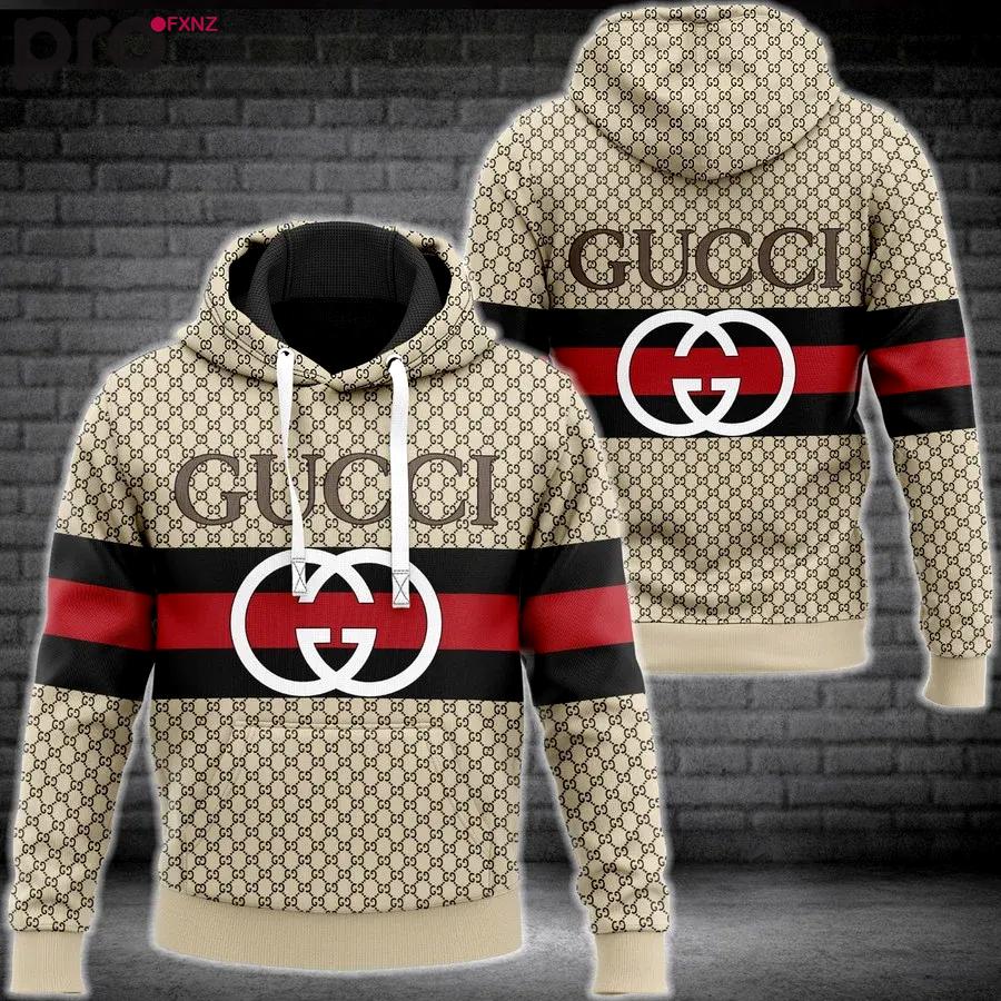 Gucci stripe unisex hoodie for men women luxury brand clothing clothes outfit Hoodie 3D