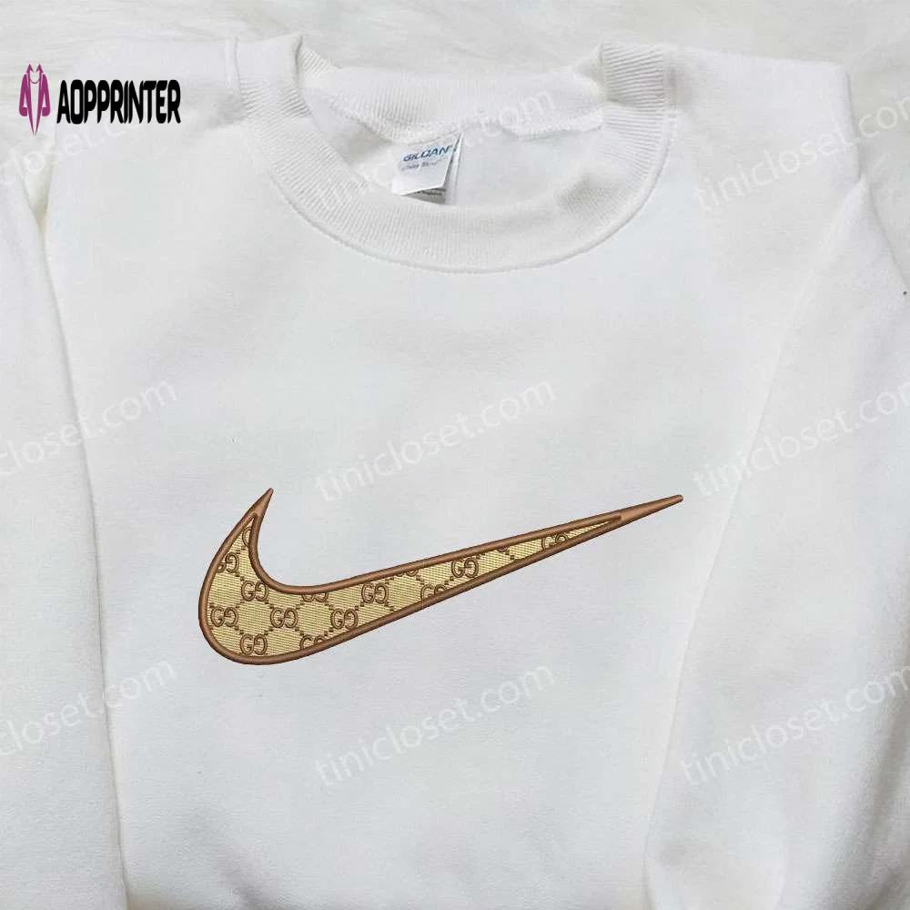 Gucci x nike swoosh embroidered sweatshirt: best nike-inspired birthday gift Embroidered Shirt