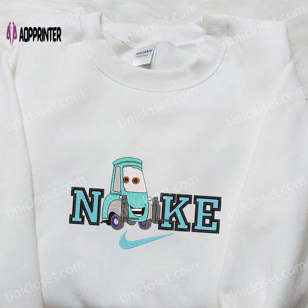 Guido x nike cartoon embroidered sweatshirt pixar cars disney shirt nike inspired tee Embroidered Shirt