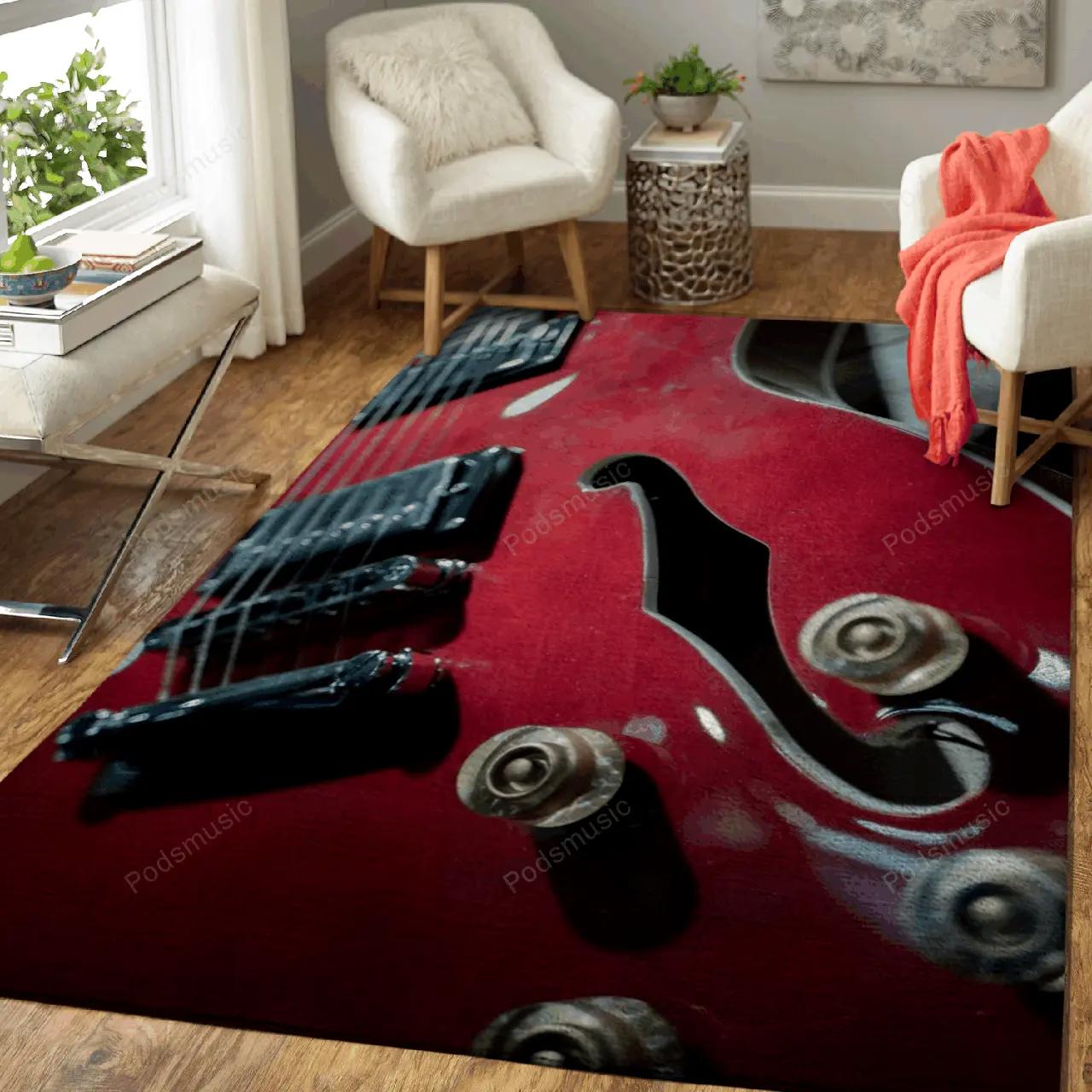 Guitar f hole music art for fans area rug living room carpet rug regtangle carpet floor decor home decor Rectangle Rug
