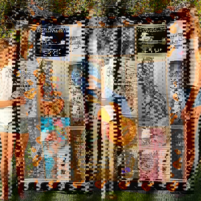 Guitar let it be fleece blanket, mink sherpa blanket, guitarist blanket, guitar blanket gift, guitar gift, guitar home decor Quilt Blanket